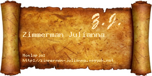 Zimmerman Julianna névjegykártya